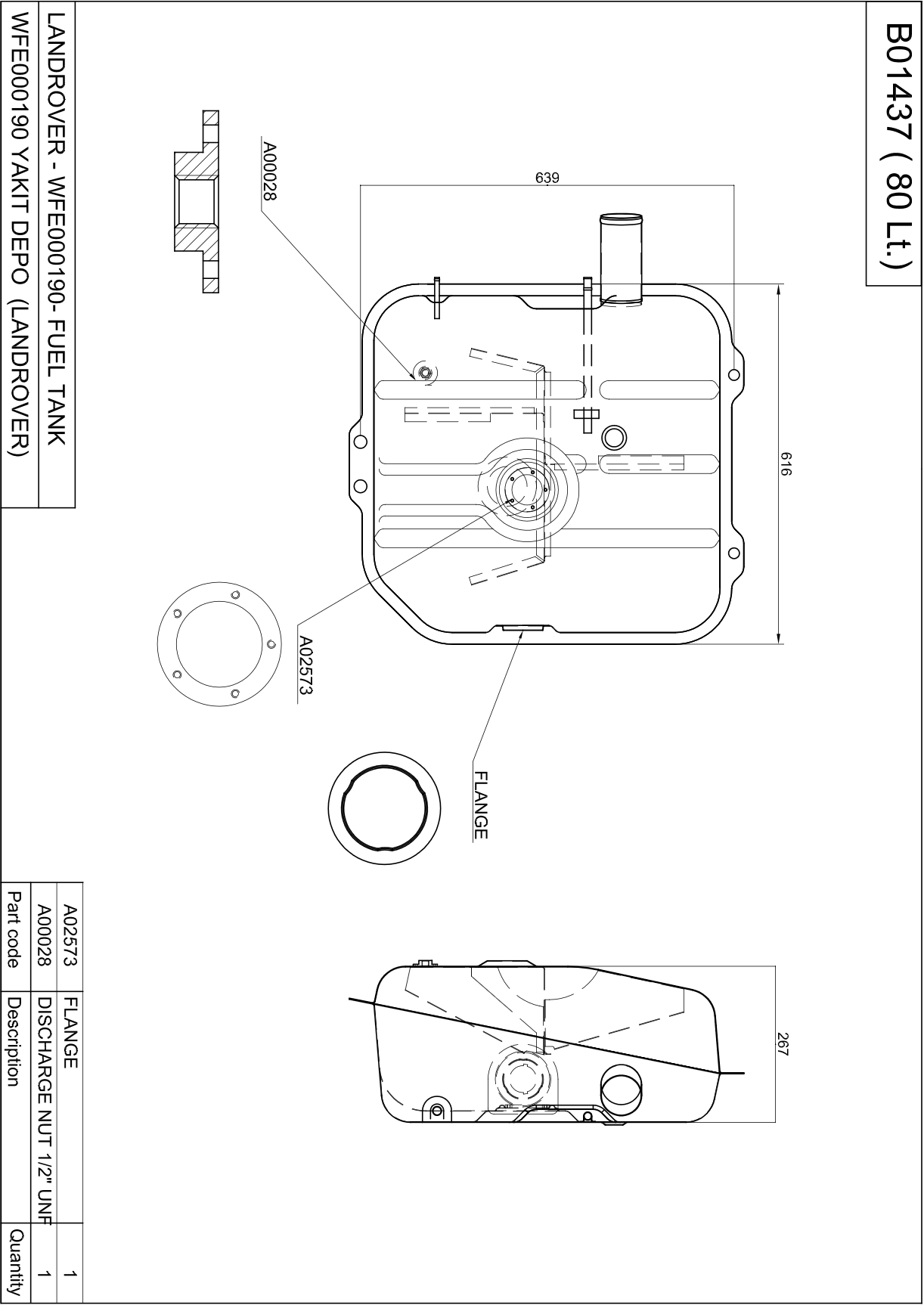 Land Rover Kraftstofftank 713x480x262